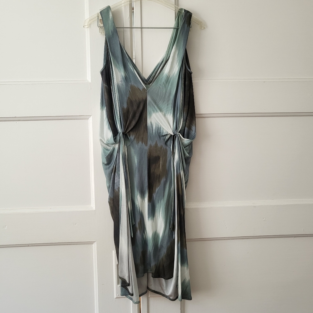 DIANE VON FURSTENBERG Milton Green Watercolor Wrap Sheath Cocktail Dress 4